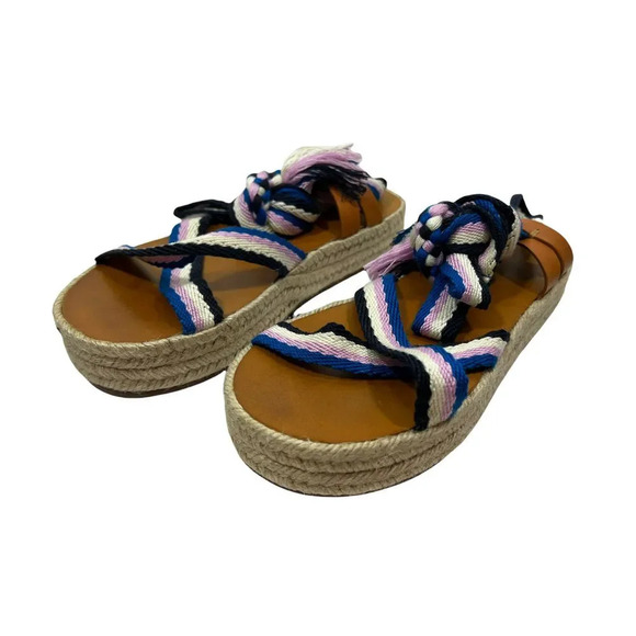 Isabel Marant Woven Wrap Strap Espadrille Sandals size 8 - Picture 4 of 11